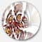 Designart - Brown Symmetrical Fractal Flower' Floral Metal Circle Wall Art